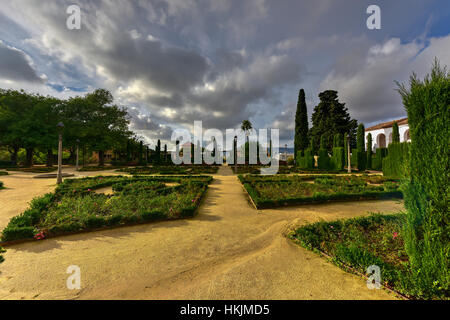 Gardens of the Greek Theater built for the 1929 Barcelona International Exposition. This amphitheater was built according to the traditional Greek mod Stock Photo