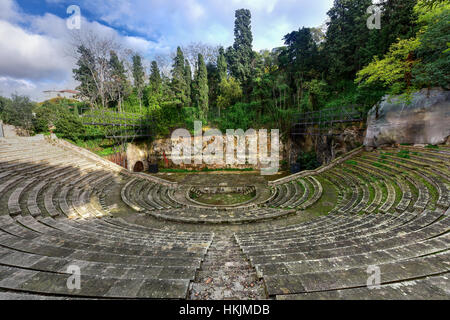 Greek Theater built for the 1929 Barcelona International Exposition. This amphitheater was built according to the traditional Greek model in Park de M Stock Photo