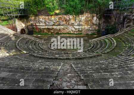 Greek Theater built for the 1929 Barcelona International Exposition. This amphitheater was built according to the traditional Greek model in Park de M Stock Photo