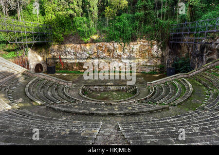 Greek Theater built for the 1929 Barcelona International Exposition. This amphitheater was built according to the traditional Greek model in Park de M Stock Photo