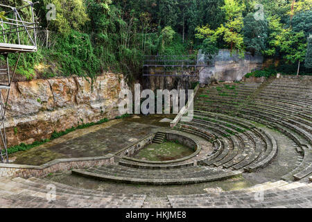 Greek Theater built for the 1929 Barcelona International Exposition. This amphitheater was built according to the traditional Greek model in Park de M Stock Photo