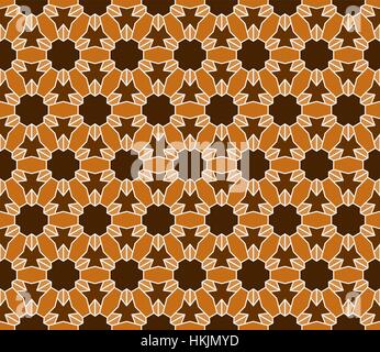 Geometric Islamic style traditional pattern - seamless editable repeating vector background wallpaper (brown) Stock Vector