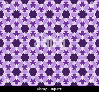 Geometric Islamic style traditional pattern - seamless editable repeating vector background wallpaper (purple) Stock Vector