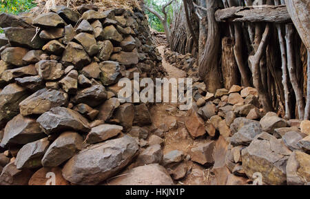 Konso Cultural Landscape (UNESCO World Heritage site), stone house, Ethiopia Stock Photo