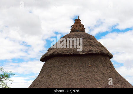 Konso Cultural Landscape (UNESCO World Heritage site), village houses with thatched roof, Ethiopia Stock Photo