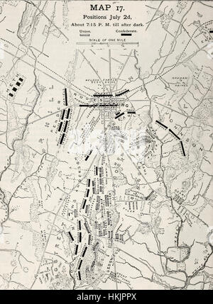 Map Of Battle Of Gettysburg, Second Day, July 2, 1863 Stock Photo ...