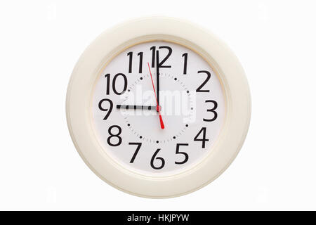 analog wall clock showing nine o'clock Stock Photo