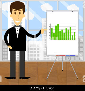 Consultant economist presentation business start up graphic, vector illustration Stock Photo