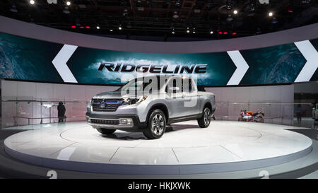 Detroit, MI, USA - January 12, 2016: Honda Ridgeline truck at the North American International Auto Show (NAIAS). Stock Photo