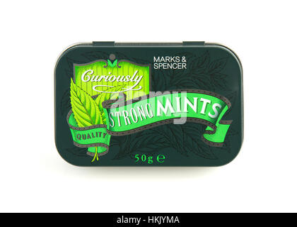 50 gram tin strong mints Stock Photo - Alamy