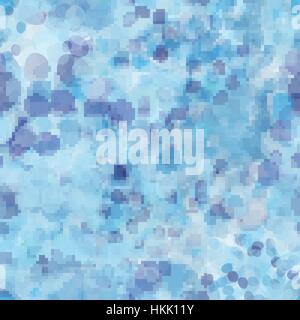 Vector seamless pattern with round randomly arranged spots. Blue abstract background Stock Vector