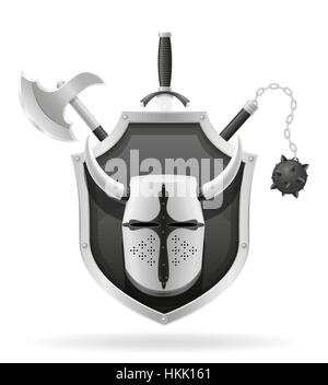 ancient battle weapons set icons stock illustration isolated on white background Stock Vector