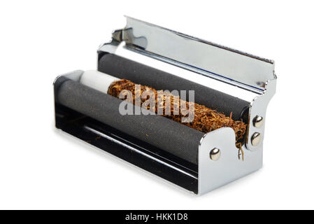 machine for rolling of cigarettes isolated on white Stock Photo