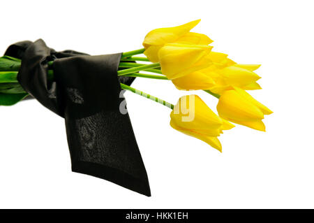 bouquet of yellow flowers isolated on white Stock Photo