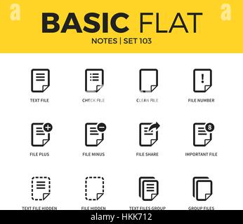 Basic set of notes icons Stock Vector