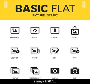Basic set of Picture icons Stock Vector