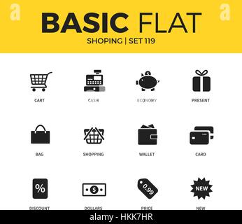 Basic set of Shopping icons Stock Vector