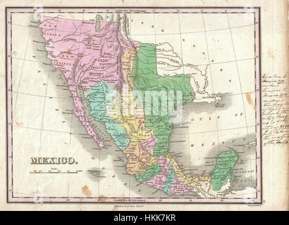 1827 Finley Map of Mexico, Upper California and Texas - Geographicus - Mexico-finely-1827 Stock Photo