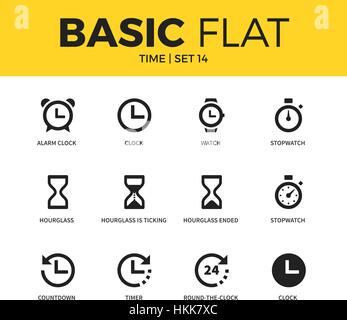 Basic set of time icons Stock Vector
