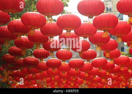 Sydney, Australia. 29 January 2017. Westpac Lunar Lantern Hub is on from 27 January to 12 February in Martin Place as part of the Chinese New Year celebrations. Credit: © Richard Milnes/Alamy Live News Stock Photo