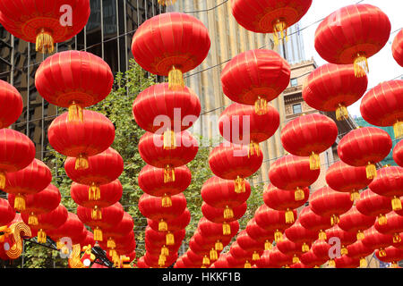 Sydney, Australia. 29 January 2017. Westpac Lunar Lantern Hub is on from 27 January to 12 February in Martin Place as part of the Chinese New Year celebrations. Credit: © Richard Milnes/Alamy Live News Stock Photo