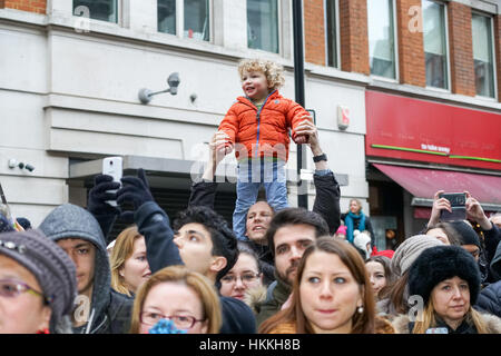 London, UK. 29th January 2017. London’s Chinese community hold the annual new year parade that this year celebrates the year of the Rooster. by See Li Credit: See Li/Alamy Live News Stock Photo