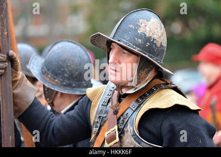 The Mall, London, UK. 29th January 2017. King’s Army Annual March and Parade in London. Commemoration of the Execution of Charles 1st. Credit: Matthew Chattle/Alamy Live News Stock Photo