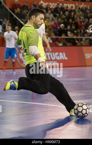 Seixal, Portugal. 29th January 2017. FUTSAL: PORTUGAL x RUSSIA  - Cristiano in action during friendly futsal match between Portugal and Russia, in Seixal, Portugal. Credit: Bruno de Carvalho/Alamy Live News Stock Photo