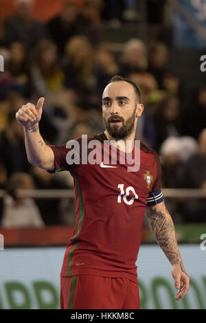 Seixal, Portugal. 29th January 2017. FUTSAL: PORTUGAL x RUSSIA  - Ricardinho in action during friendly futsal match between Portugal and Russia, in Seixal, Portugal. Credit: Bruno de Carvalho/Alamy Live News Stock Photo