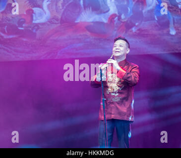 London, UK. 29th January 2017. Performer at the Chinese New Year celebration London 2017 Credit: Ian Davidson/Alamy Live News Stock Photo