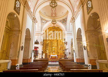 CORDOBA, SPAIN - MAY 26, 2015: The nave of church of Monastery of st. Ann and st.Joseph (Convento de Santa Ana y San Jose) Stock Photo