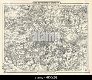 1855 Colton Map of London, England - Geographicus - London-cbl-1855 Stock Photo