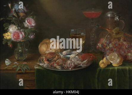 Still life with fish, fruit, vegetables and kitchen utensils . between 1630  and 1661 277 Alexander Adriaenssen - Still life with fish, fruit,  vegetables and kitchen utensils Stock Photo - Alamy