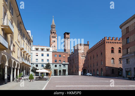CREMONA, ITALY - MAY 24, 2016: The Piazza Cavour square. Stock Photo