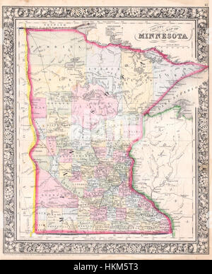 1864 Mitchell Map of Minnesota - Geographicus - MN-mitchell-1864 Stock Photo