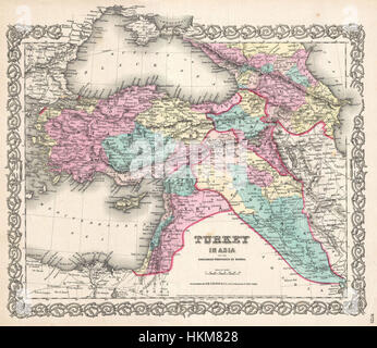 1855 Colton Map of Turkey, Iraq, and Syria - Geographicus - TurkeyIraq-colton-1855 Stock Photo