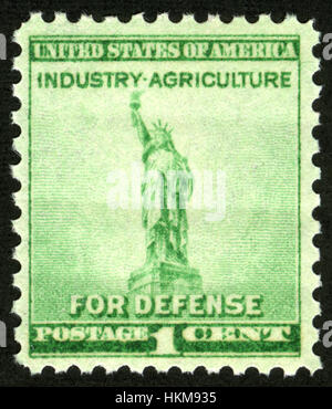 Statue of Liberty, for defense, postage stamp, USA, 1940 Stock Photo ...