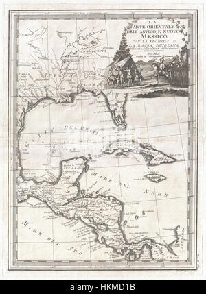 1798 Cassini Map of Florida, Louisiana, Cuba, and Central America - Geographicus - MessicoFlorida-cassini-1798 Stock Photo