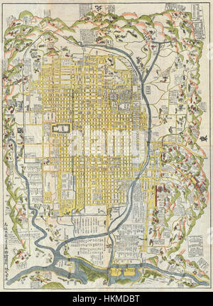 1696 Genroku 9 (early Edo) Japanese Map of Kyoto, Japan - Geographicus - Kyoto-genroku9-1696 Stock Photo