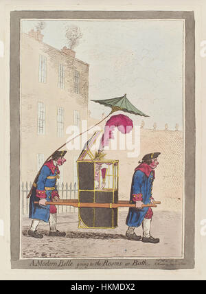 A modern belle going to the rooms at Bath by James Gillray Stock Photo
