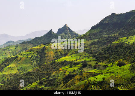 Landscape in Simien Mountain, Ethiopia Stock Photo