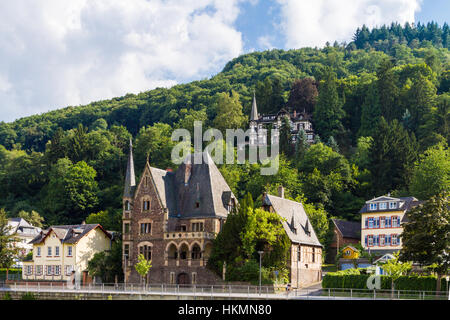View of the wine town Cochem at the Moselle in Germany Stock Photo