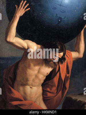 atlas,titan, greek mythological figure carrying earth on his shoulders ...