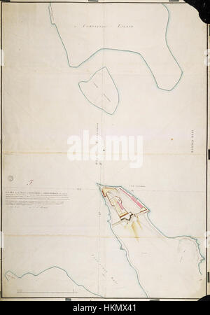 AMH-2517-NA Chart of the inner bay at Trinconomale Stock Photo