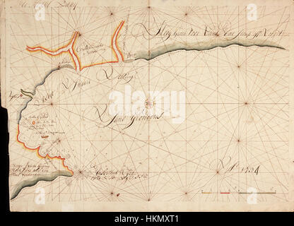 AMH-5102-NA Map of Mossel Bay Stock Photo