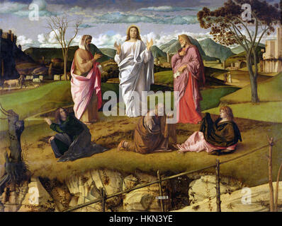 Giovanni Bellini, painting, Transfiguration of Christ, 1455-1457 Stock ...
