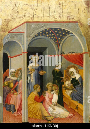 11 Andrea di Bartolo. THE NATIVITY OF THE VIRGIN National c. 1400, Gallery of Art, Washington Stock Photo