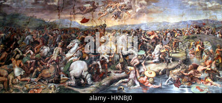 Battle of the Milvian Bridge by Giulio Romano, 1520-24 Stock Photo