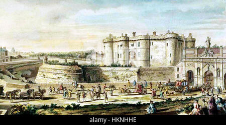 An artwork depicting the Bastille prison in Paris, France, as it ...