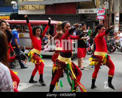 Manila, Philippines. 28th Jan, 2017. Gay performers in red costume, performs. Credit: Josefiel Rivera/Pacific Press/Alamy Live News Stock Photo